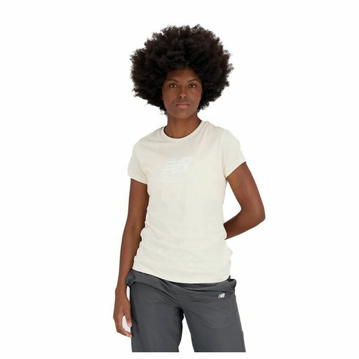 Damen Kurzarm-T-Shirt New Balance Essentials Beige