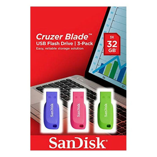 Pendrive SanDisk SDCZ50C-032G-B46T USB 2.0 32 GB (3 uds) 32 GB
