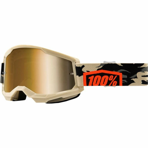 Sonnenbrille 100 %  Downhill Strata 2 Goggle Kombat Beige Einheitsgröße Motocross
