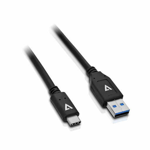 USB A zu USB-C-Kabel V7 V7U3.1AC-1M-BLK-1E   Schwarz