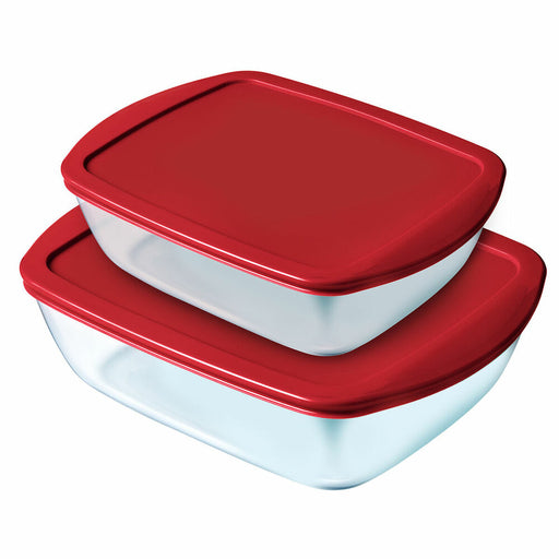 Lunchbox-Set Pyrex Cook & Store Kristall Rot (2 pcs)