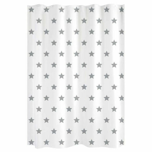 Duschvorhang Gelco Sterne Weiß Grau 180 x 200 cm