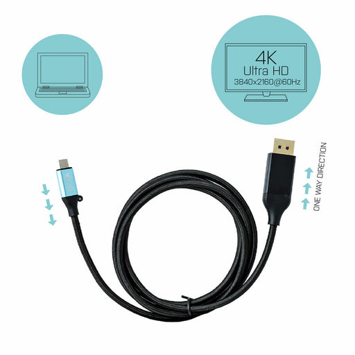 USB-C-zu-DisplayPort-Adapter i-Tec C31CBLDP60HZ2M 4K Ultra HD Schwarz