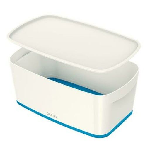 Aufbewahrungsbox Leitz MyBox WOW mit Deckel Blau klein Weiß ABS 31,8 x 12,8 x 19,1 cm