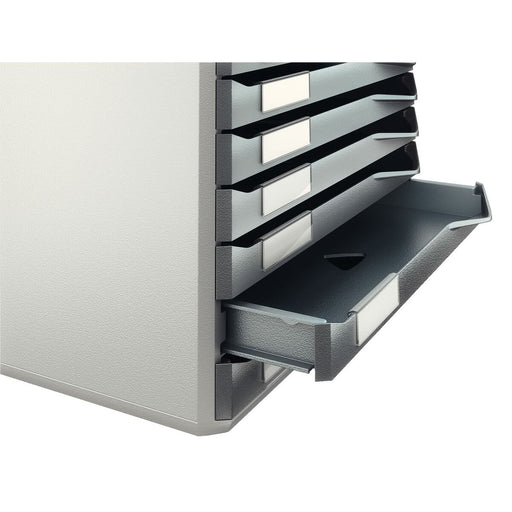 Modularer Ablageschrank Leitz Form Set 10 Schubladen Grau Dunkelgrau polystyrol Kunststoff 28,5 x 29 x 35,5 cm