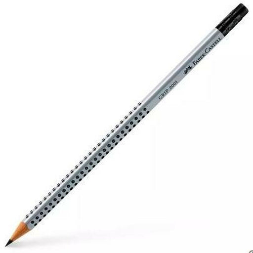 Bleistift mit Radiergummi Faber-Castell Grip 2001 Ökologisch Grau HB (12 Stück)