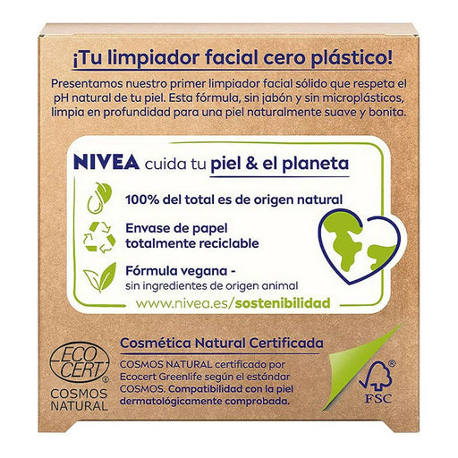 Gesichtsreinigungsgel Naturally Clean Nivea 94491 Solide Peeling Aktivkohle 75 g