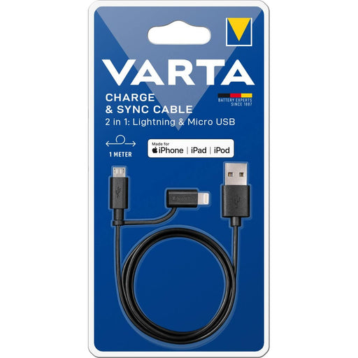 USB-Kabel auf Micro-USB und Lightning Varta 57943101401 1 m