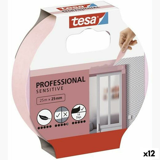 Klebeband TESA Professional Sensitive Maler Rosa 12 Stück 25 mm x 50 m