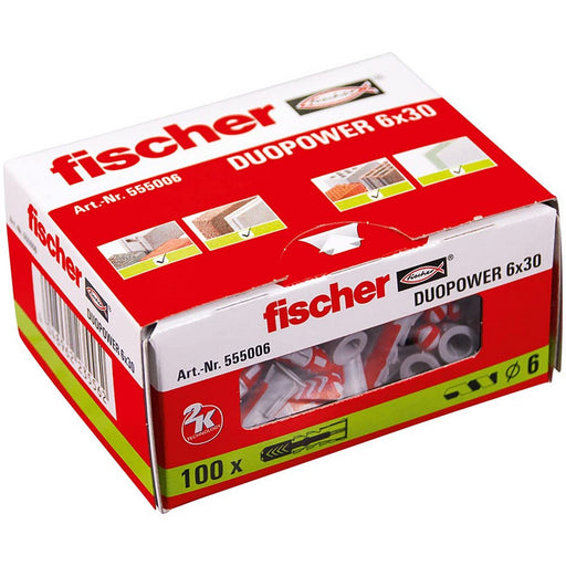Stollen Fischer Duopower 555006 100 Stücke Ø 6 x 30 mm