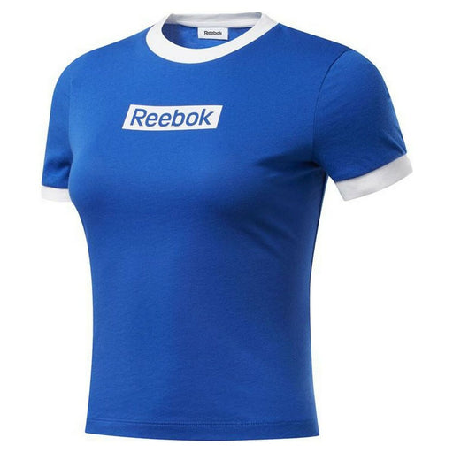 Damen Kurzarm-T-Shirt Reebok Essentials Linear Logo Blau