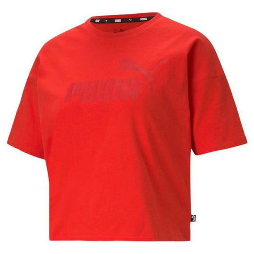 Damen Kurzarm-T-Shirt Puma Essentials Logo Rot