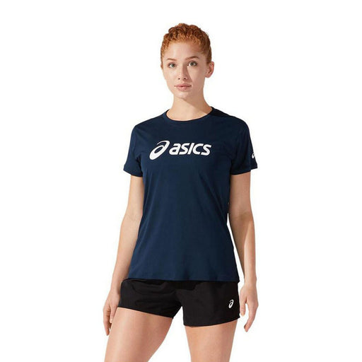 Damen Kurzarm-T-Shirt Asics Core Marineblau