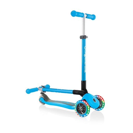 Roller Globber Primo Foldable Lights Lichter Räder x 3 Blau