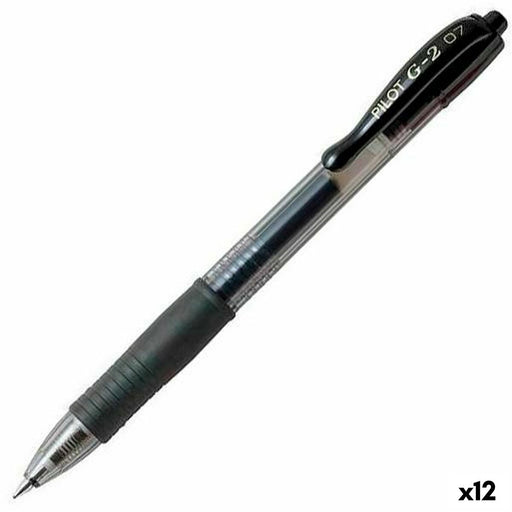 Gel-Stift Pilot G-2 07 Schwarz 0,4 mm (12 Stück)