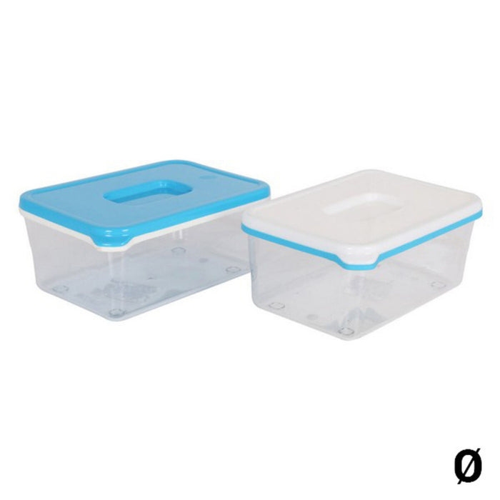 Rechteckige Lunchbox mit Deckel White & Blue Lang