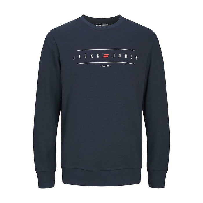 Herren Sweater ohne Kapuze Jack & Jones  JJFLAG SWEAT CREW NECK 12224584  Marineblau