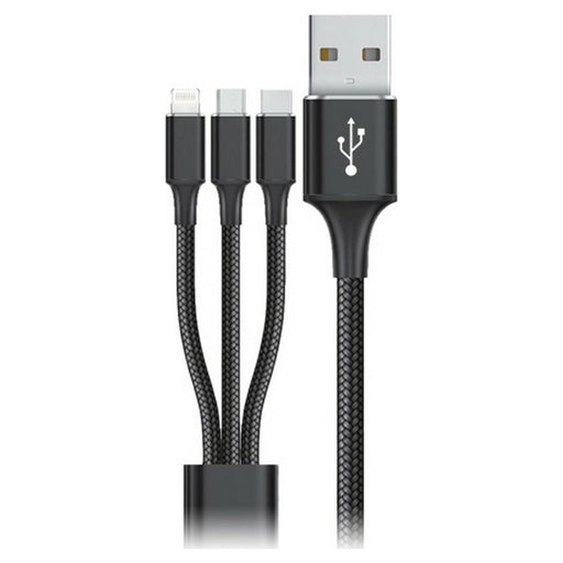 USB-Kabel auf Micro-USB, USB-C und Lightning Goms Schwarz 1, 2 m