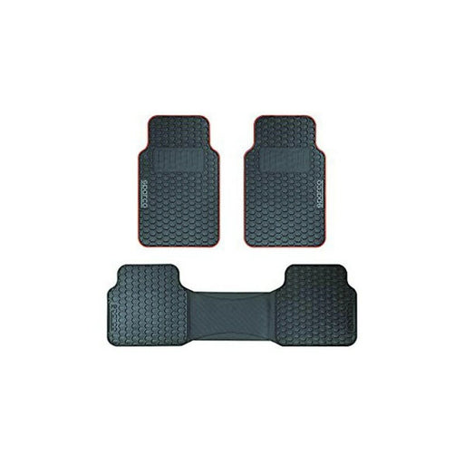 Auto-Fußmatten-Set Sparco SPCF500RD Schwarz/Rot Schwarz Rot (3 pcs)