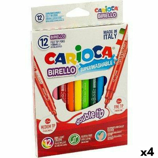 Marker-Set Carioca Birello 12 Stücke Bunt Zweifachem Ende (12 Stücke) (4 Stück)