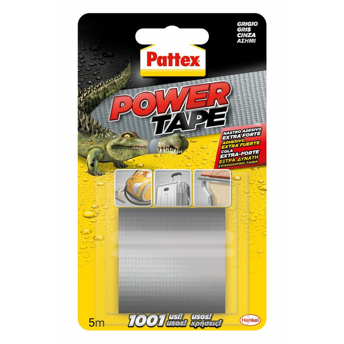 Klebeband Pattex power tape Grau (5 m x 50 cm)