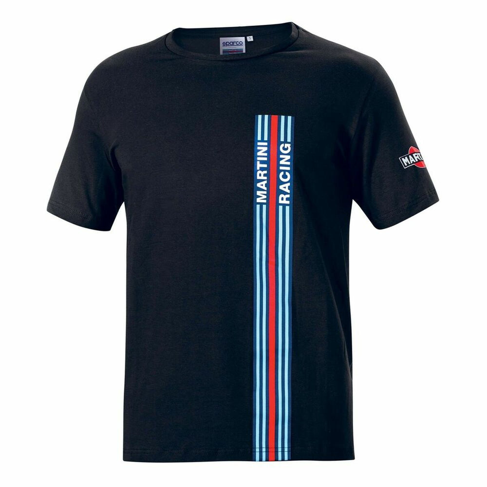 Herren Kurzarm-T-Shirt Sparco Martini Racing Schwarz (Größe S)