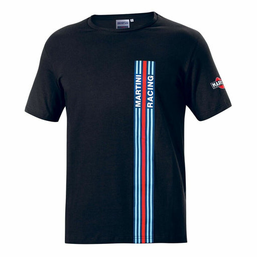 Herren Kurzarm-T-Shirt Sparco Martini Racing Schwarz (Größe S)