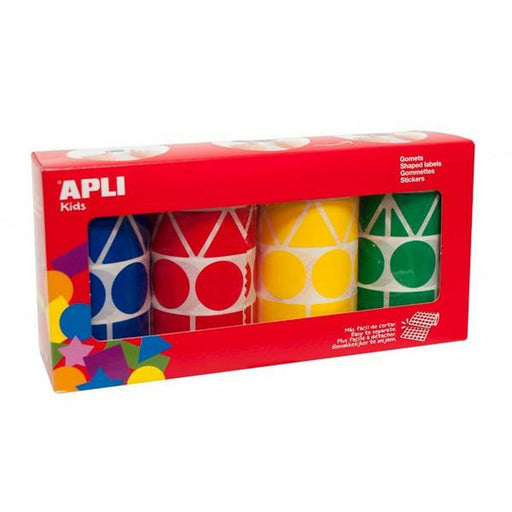 Aufkleber Apli Gomets Gelb Blau Rot grün Rolle Geometrische Formen (4 Stücke)
