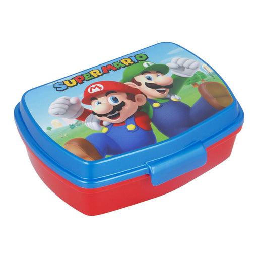 Brotdose für Sandwiches Super Mario Kunststoff Rot Blau (17 x 5.6 x 13.3 cm)