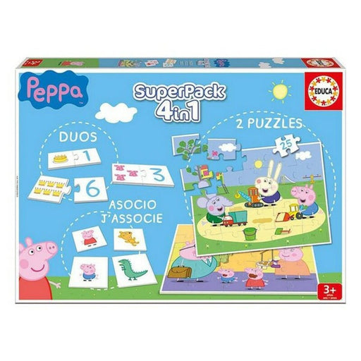 Lernspiel Peppa Pig SuperPack 4 in 1 Educa Bunt (Spanisch)