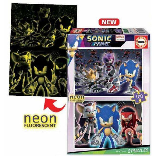 Set mit 2 Puzzeln Educa Neon Sonic 100 Stücke