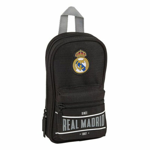 Rucksack mit Federtaschen Real Madrid C.F. Schwarz 12 x 23 x 5 cm