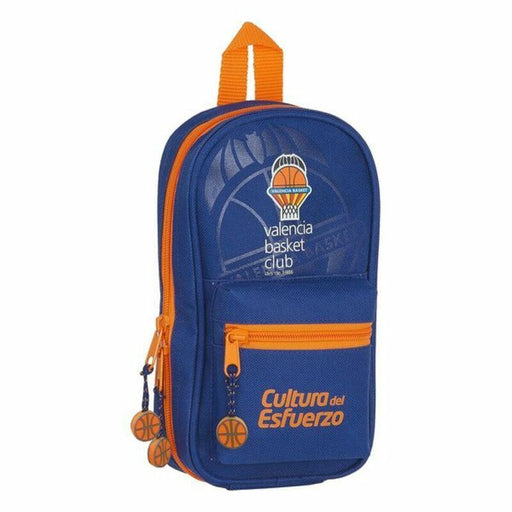 Rucksack mit Federtaschen Valencia Basket M747 Blau Orange 12 x 23 x 5 cm (33 Stücke)
