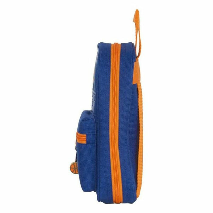 Rucksack mit Federtaschen Valencia Basket M747 Blau Orange 12 x 23 x 5 cm (33 Stücke)