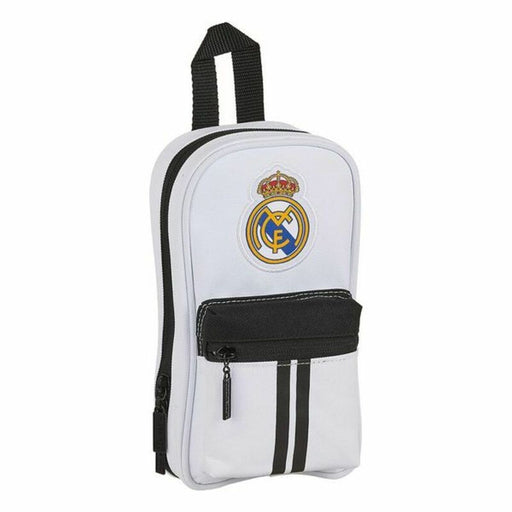 Rucksack mit Federtaschen Real Madrid C.F. M847 Weiß Schwarz 12 x 23 x 5 cm