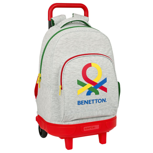 Schulrucksack mit Rädern Benetton Pop Grau (33 x 45 x 22 cm)