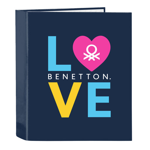 Ringbuch Benetton Love Marineblau A4 (27 x 33 x 6 cm)