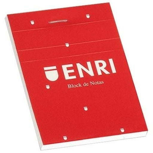 Schein Notizblock ENRI Rot A6 80 Blatt 4 mm (10 Stück)