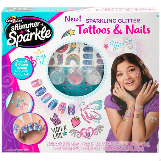 Maniküre-Set Colorbaby Shimmer 'n Sparkle Tattoos & Nails Für Kinder