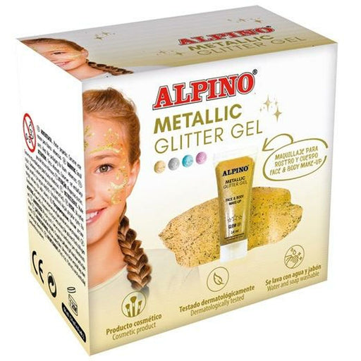 Kinder Make-up Alpino Gel Glitzernd Gold