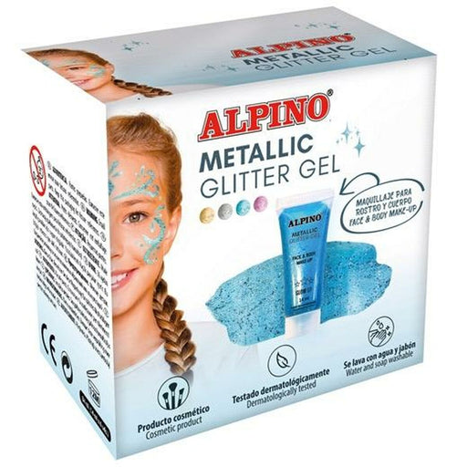 Kinder Make-up Alpino Gel Glitzernd Blau