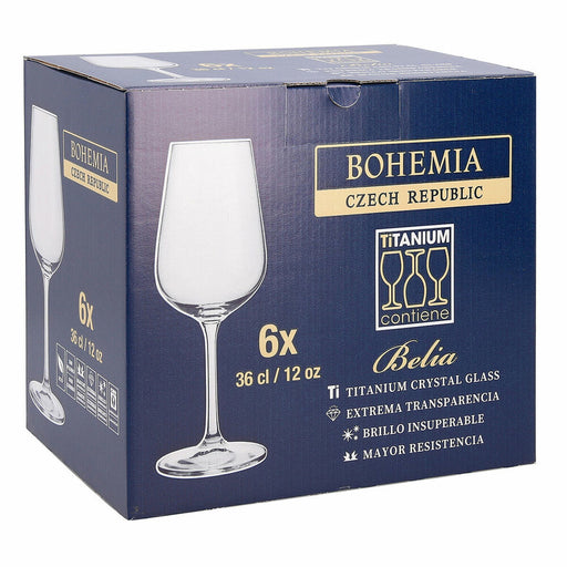 Weinglas Bohemia Crystal Belia Durchsichtig 6 Stücke 360 ml