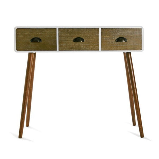 Konsolentisch mit Schubladen Versa Weiß Holz MDF und Kiefernholz 30 x 80,5 x 90 cm