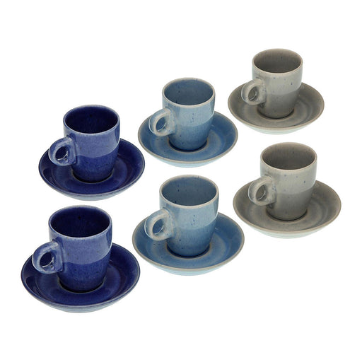 Satz von Kaffeetassen Versa aus Keramik (3,6 x 6,6 x 5,5 cm) (12 Stücke)