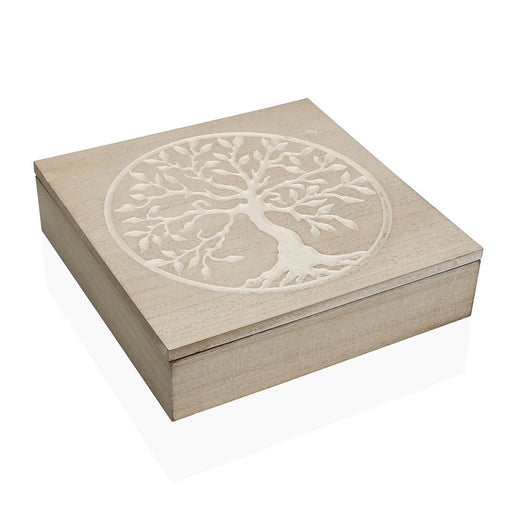 Dekorative Box Versa Baum Holz 24 x 6 x 24 cm