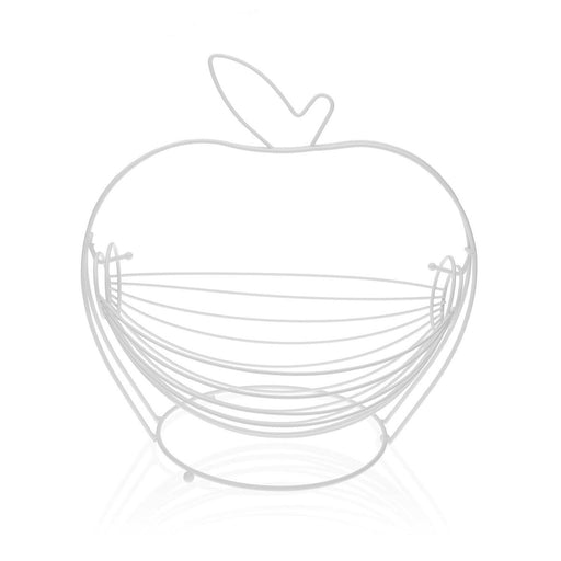 Obstschale Versa Weiß Apfel Stahl (24,5 x 29,5 x 30 cm)