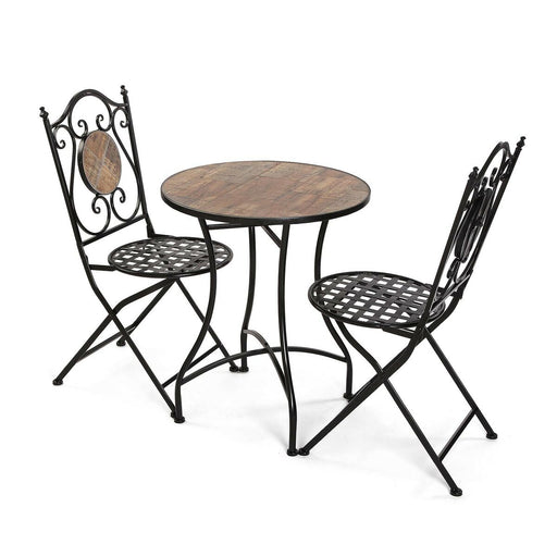 Tisch-Set mit 2 Stühlen Versa Irida Schwarz 60 x 71 x 60 cm