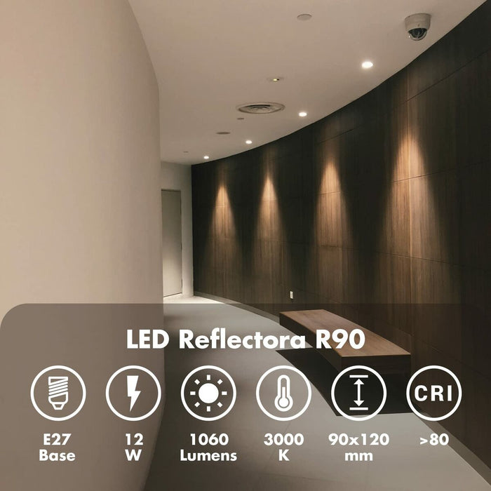 LED-Lampe Silver Electronics 999007 R90 E27 12 W 3000K