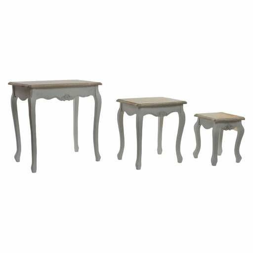 Set mit 3 Tischen DKD Home Decor Holz Weiß (60 x 40 x 61 cm) (3 pcs)