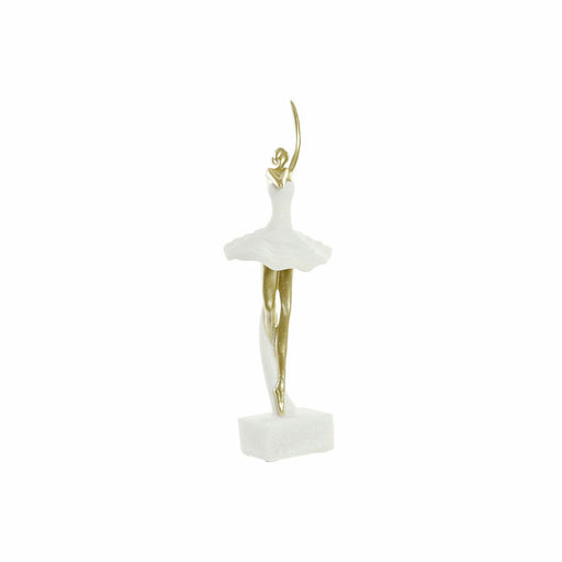 Deko-Figur DKD Home Decor 13,5 x 12,5 x 40 cm Gold Weiß Harz Ballett-Tänzerin